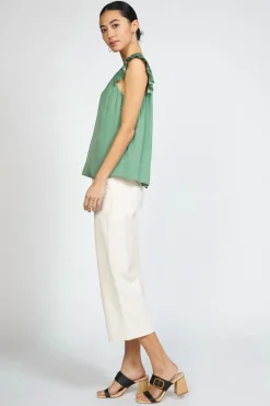 Current Air Sweetheart Ruffled Top SAGEGREEN Discount