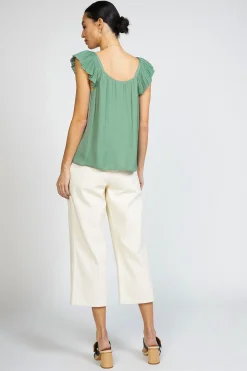 Current Air Sweetheart Ruffled Top SAGEGREEN Discount