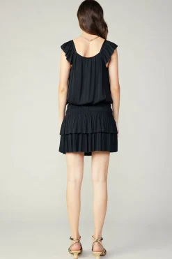 Current Air Sweetheart Smocked Mini Dress BLACK Discount