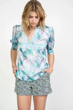 Current Air Swirl Motif Blouse OCEANMULTI Clearance