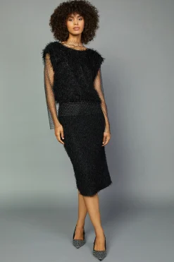 Current Air Textured Sparkle Skirt BLACK Fashion