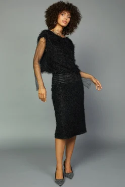 Current Air Textured Sparkle Skirt BLACK Fashion