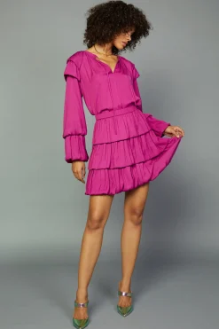 Current Air Tiered Mini Skirt FUCHSIA Sale