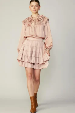 Current Air Tiered Mini Skirt FADEDBLUSH Discount
