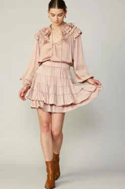 Current Air Tiered Mini Skirt FADEDBLUSH Discount