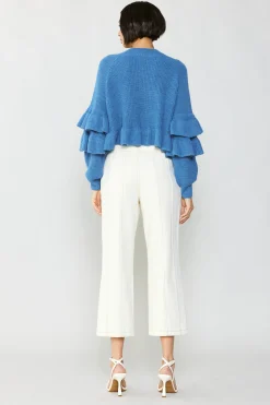 Current Air Tiered Sleeve Sweater BLUE Outlet