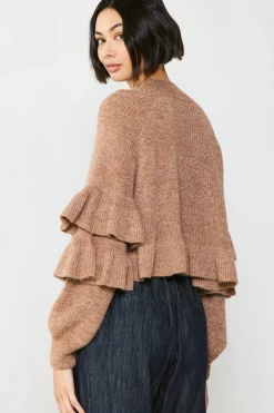 Current Air Tiered Sleeve Sweater LATTE New