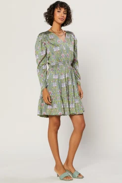 Current Air Tile Print Mini Dress GREENMULTI Clearance