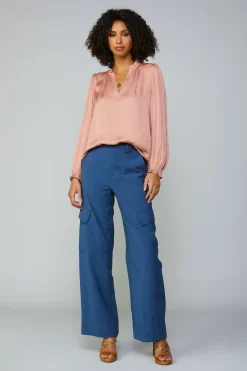 Current Air Top Stitch Placket Blouse DUSTYBLUSH Sale