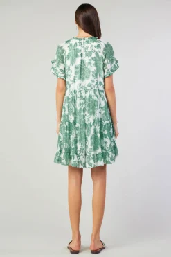 Current Air Tulip Jacquard Mini Dress GREENFLORAL Fashion