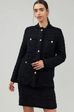 Current Air Tweed Jacket BLACK Discount