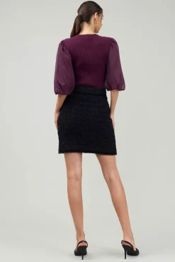 Current Air Tweed Mini Skirt BLACK Clearance