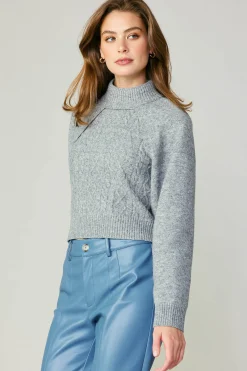 Current Air Two Piece Cable Knit Sweater MELANGEGREY Sale