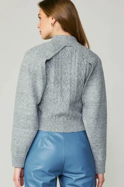 Current Air Two Piece Cable Knit Sweater MELANGEGREY Sale