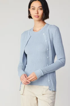 Current Air Two Piece Cardigan Set POWDERBLUE Sale
