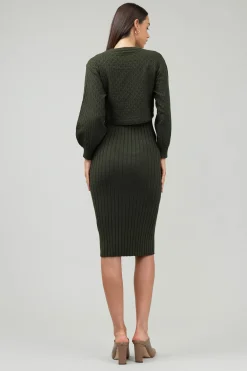 Current Air Two Piece Sweater Dress DARKMOSSGREEN Clearance