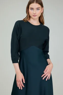 Current Air Vienna Knit Midi Dress FORESTGREEN New