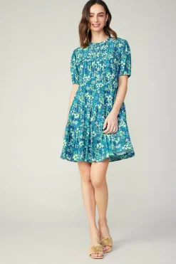 Current Air Watercolor Floral Mini Dress BLUEMLT Discount