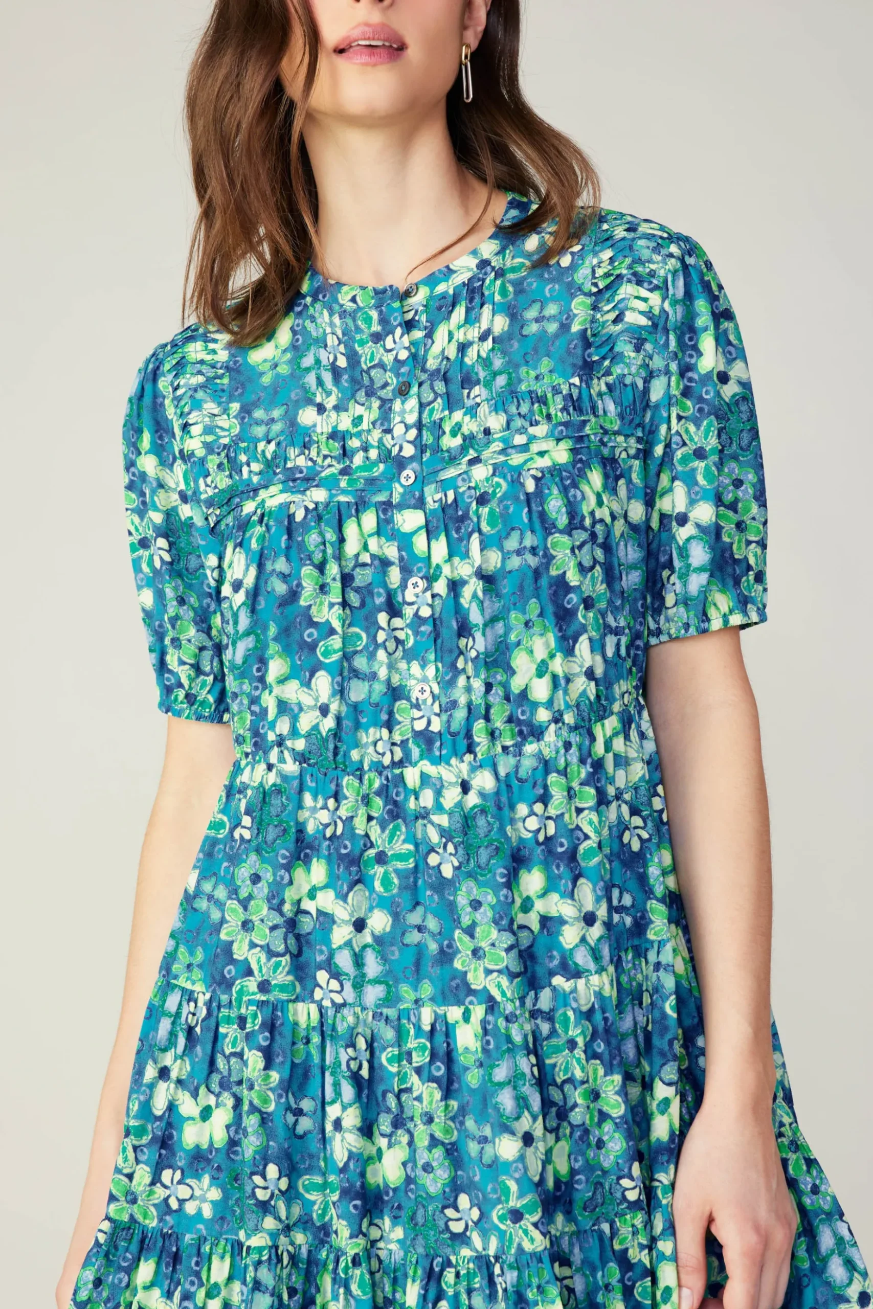 Current Air Watercolor Floral Mini Dress BLUEMLT Discount