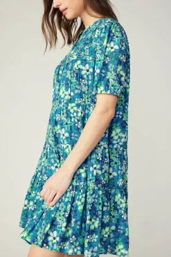 Current Air Watercolor Floral Mini Dress BLUEMLT Discount