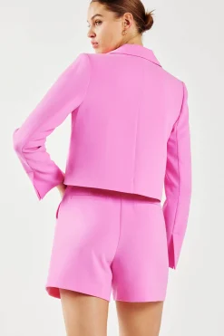 Current Air Welt Pocket Cropped Blazer PINK Online
