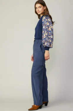 Current Air Wide Leg Cargo Pant SLATENAVY Hot