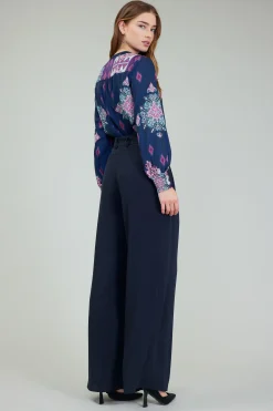 Current Air Wide Leg Trousers SLATENAVY Outlet