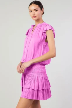 Current Air Zoey Pleated Mini Dress PINK Best