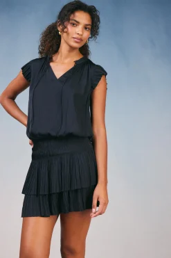 Current Air Zoey Pleated Mini Dress BLACK Best