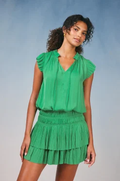 Current Air Zoey Pleated Mini Dress SPRINGGREEN Hot