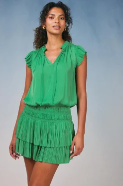 Current Air Zoey Pleated Mini Dress SPRINGGREEN Hot