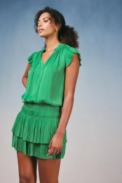 Current Air Zoey Pleated Mini Dress SPRINGGREEN Hot