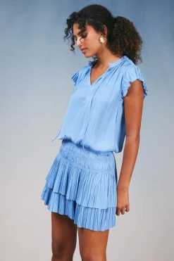 Current Air Zoey Pleated Skirt Mini Dress PERIWINKLEBLUE New