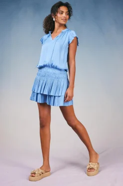 Current Air Zoey Pleated Skirt Mini Dress PERIWINKLEBLUE New